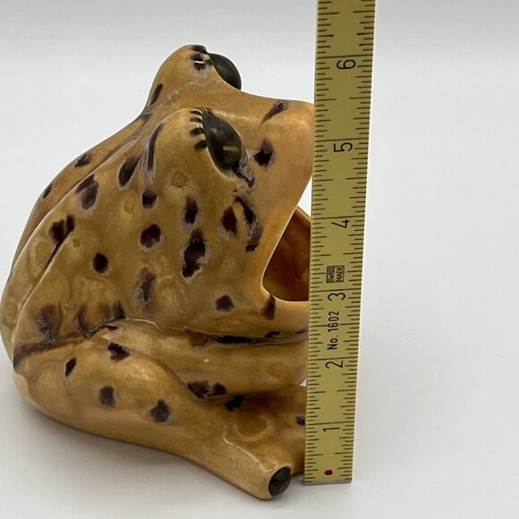 Vintage Big Mouth Frog Sponge Scrubbie Holder in Speckled Yellow - Picture 3 of 7